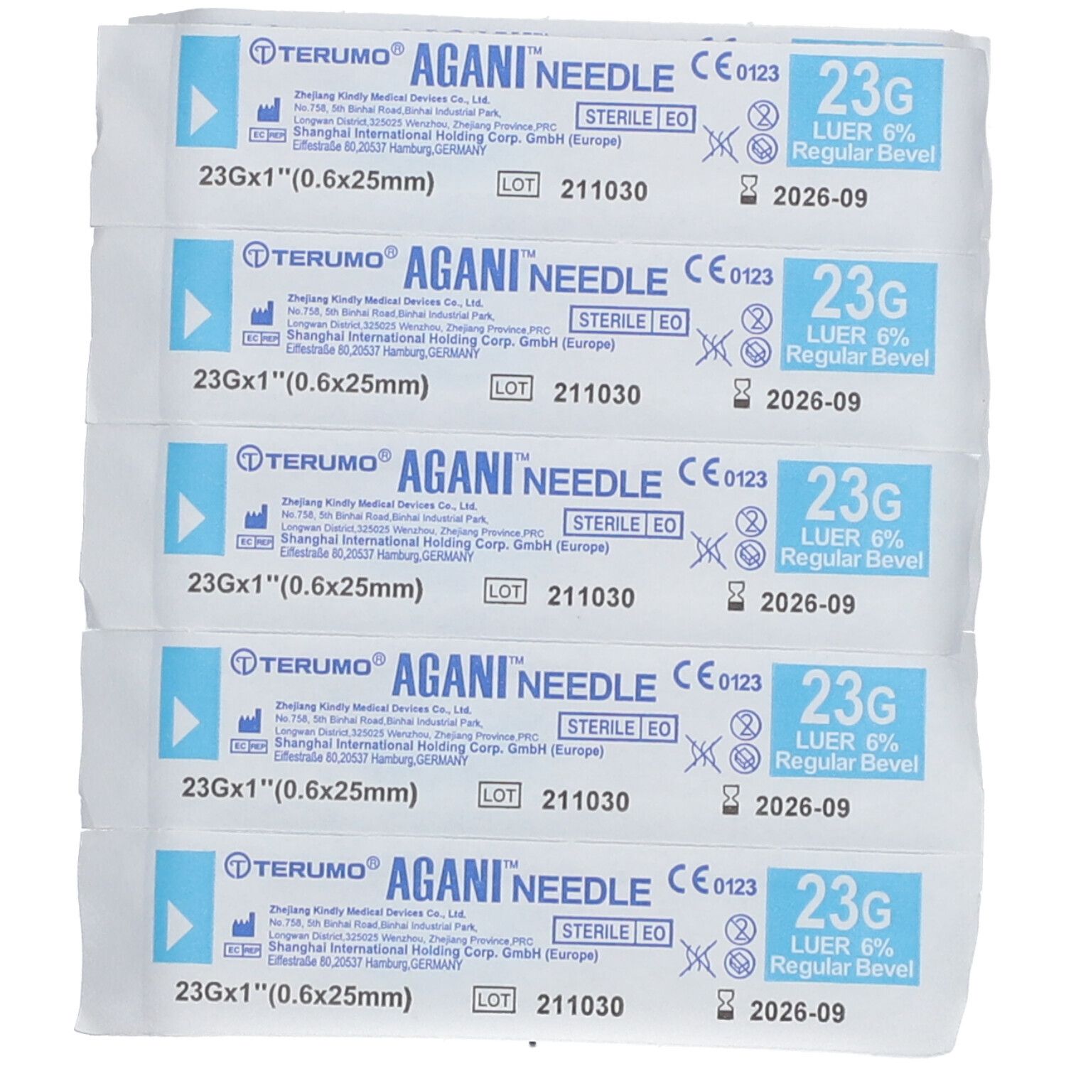 Terumo Agani™ Aiguilles 23G x 1 1/2 (0,6 x 25 mm) Bleu